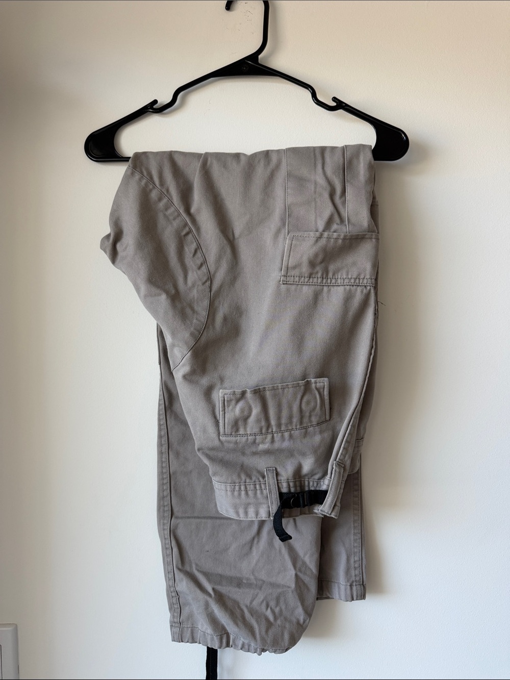 gray cargo pants with drawstring waist